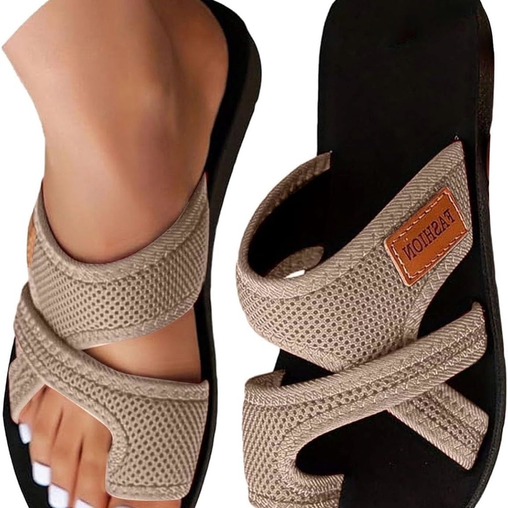 Tan Slide Sandals